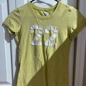 Hollister Yellow Tee with White Number Design
